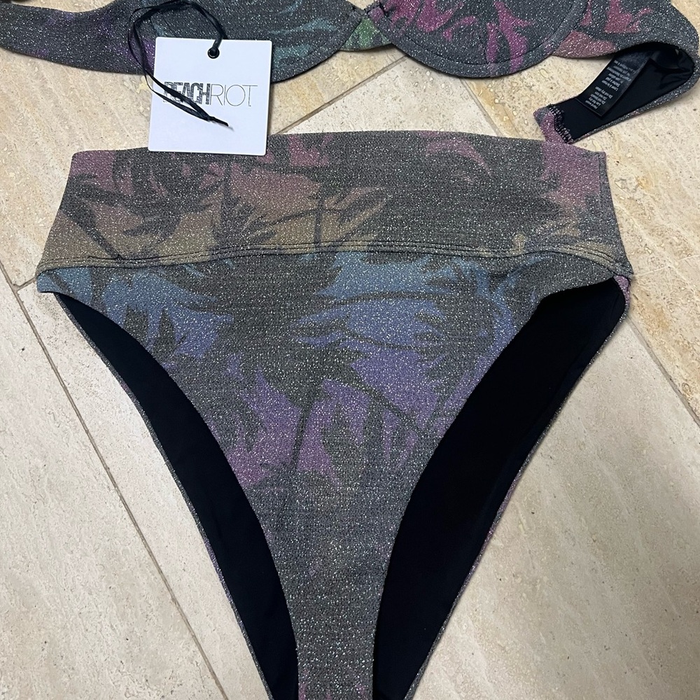 Beach Riot Glittering Gray Bikini